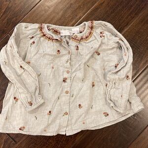 Zara Girls floral embroidered top